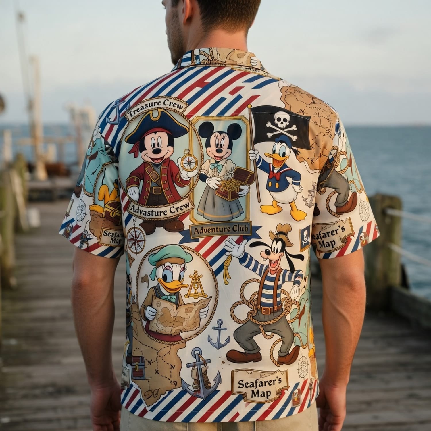 Adventure Crew Mouse Duck Silly Dog Pirate Premium Hawaiian Shirt - HWV7EJ447