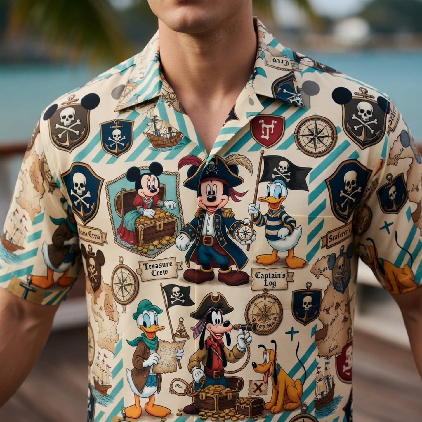 Pirate Treasure Crew Mouse & Friends Premium Hawaiian Shirt - HWVKFMRNQ