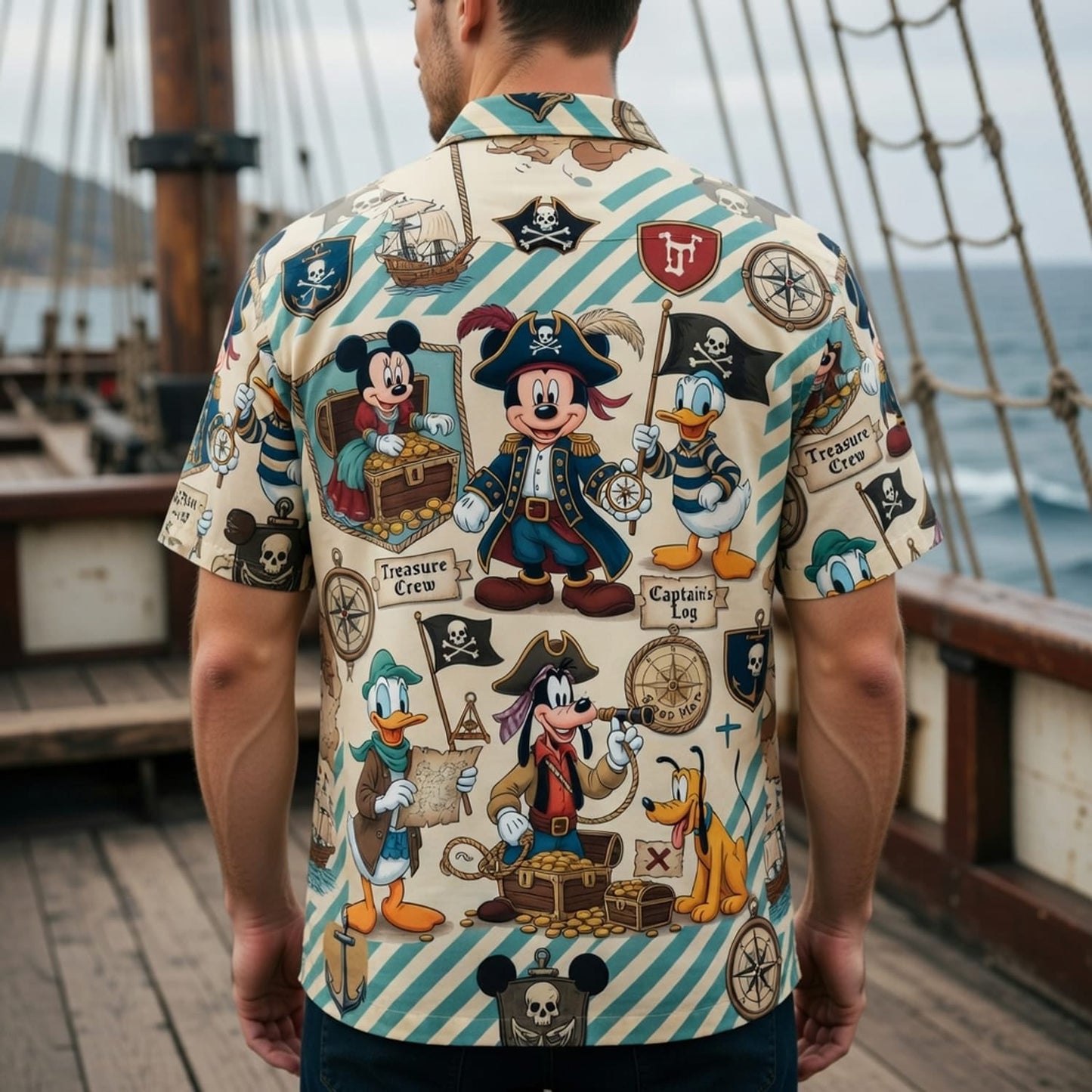 Pirate Treasure Crew Mouse & Friends Premium Hawaiian Shirt - HWVKFMRNQ