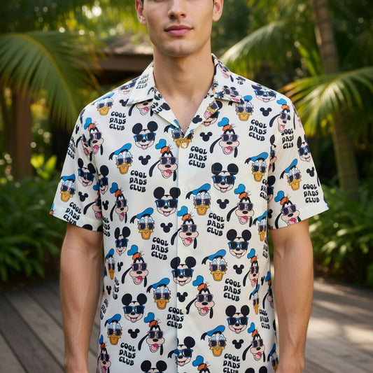 Cool Dads Club Mouse Duck Silly Dog Hawaiian Shirt - HWVM2VKS3