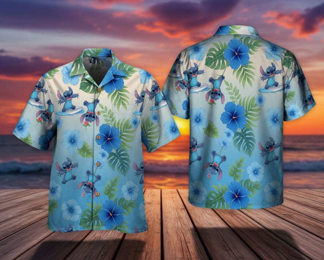 Blue Alien Premium Hawaiian Shirt - Blue Gradient Aloha Style - HWW010P001