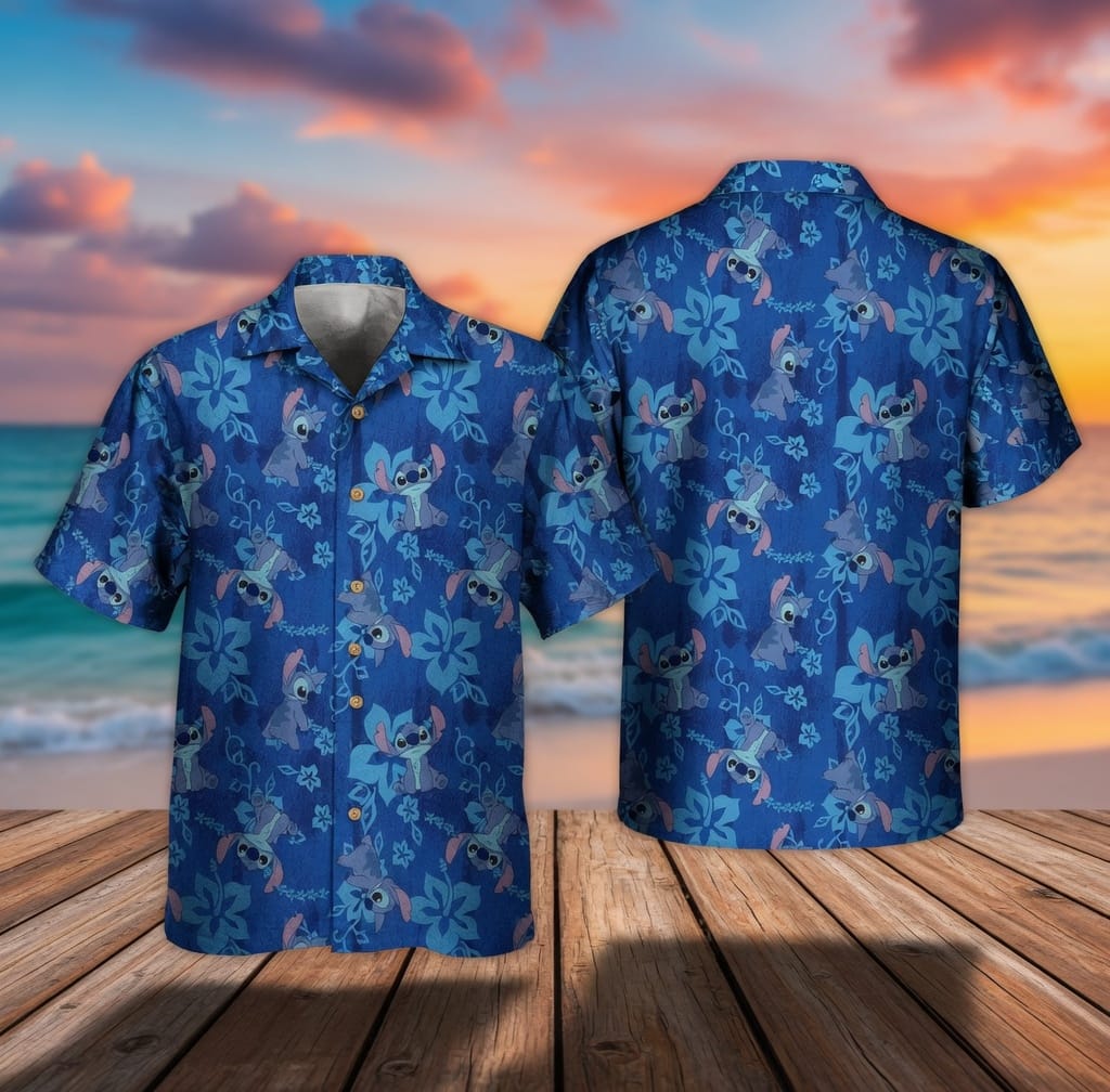 Tropical Floral Premium Hawaiian Shirt - Blue Alien - HWW1HAG001