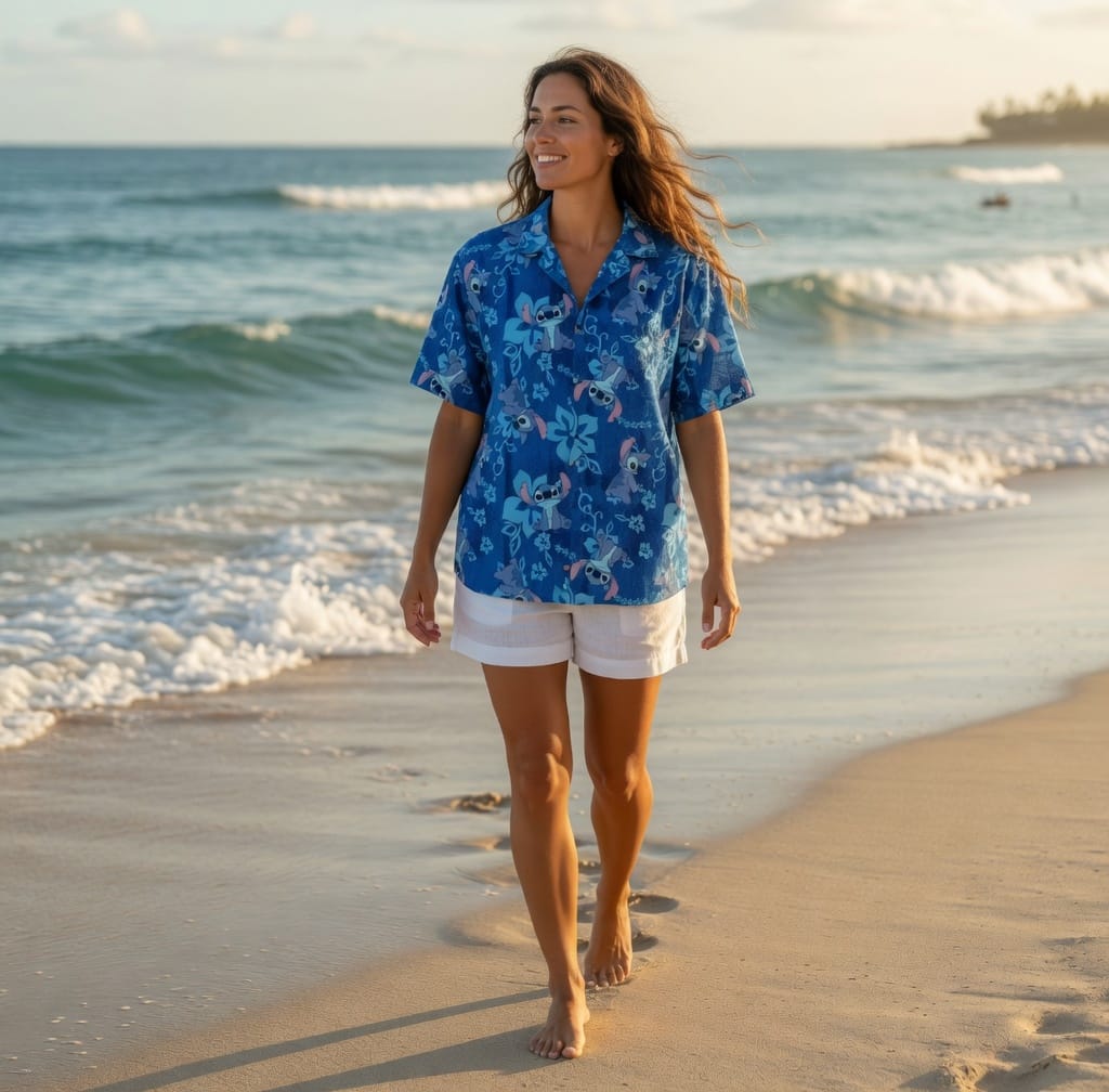 Tropical Floral Premium Hawaiian Shirt - Blue Alien - HWW1HAG001
