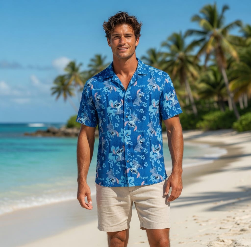 Tropical Floral Premium Hawaiian Shirt - Blue Alien - HWW1HAG001