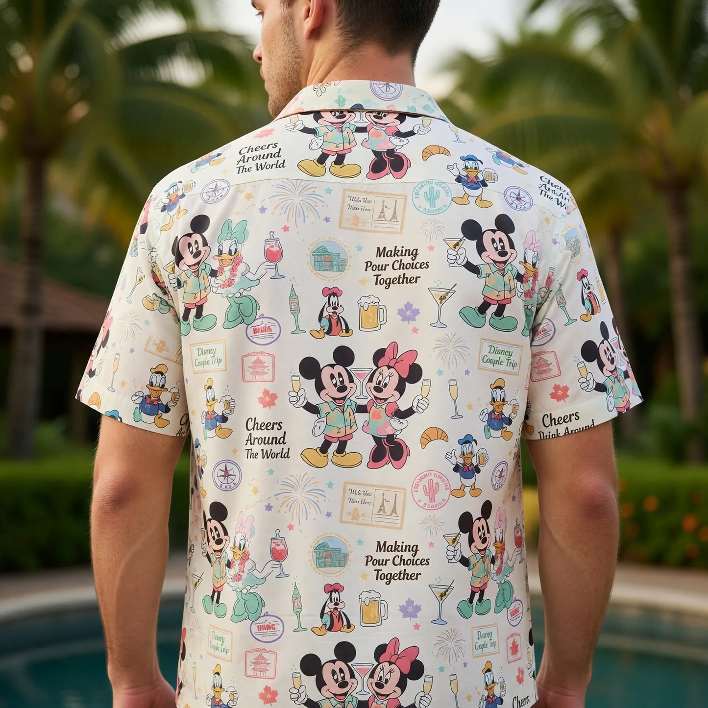 Drink Around The World Hawaiian Shirt - Mouse Cheers Vacation - HWWKM8DJB