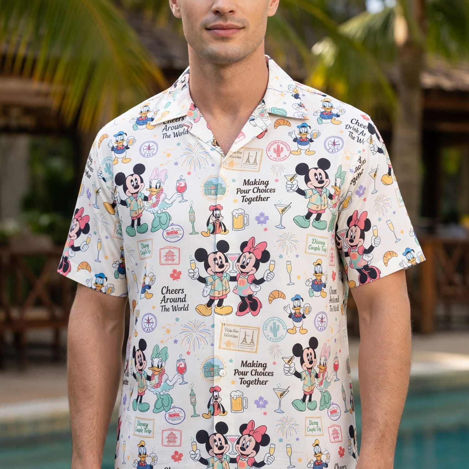 Drink Around The World Hawaiian Shirt - Mouse Cheers Vacation - HWWKM8DJB