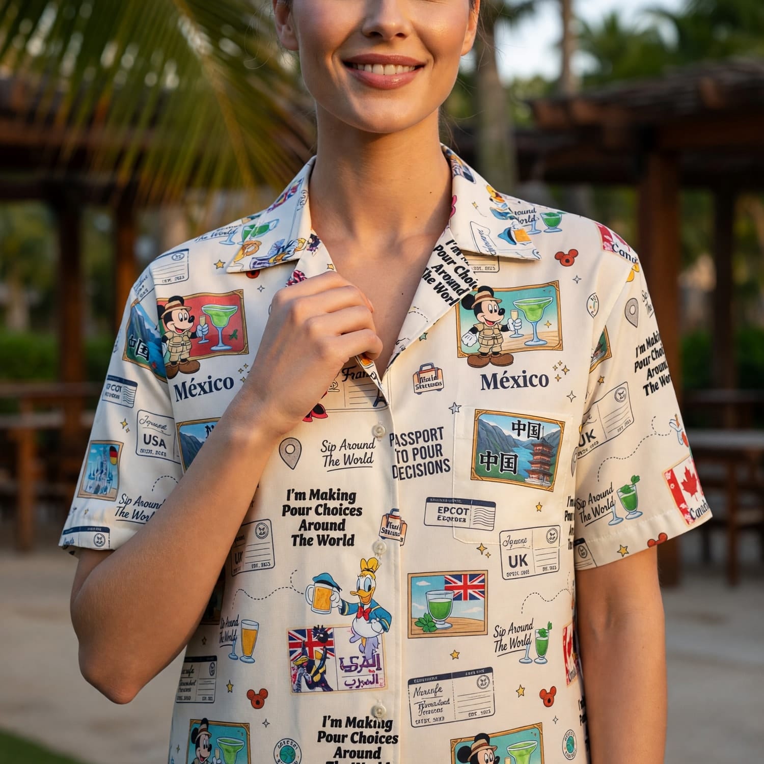 World Park Pour Choices Hawaiian Shirt - World Pavilion Travel Print - HWZ4L585X