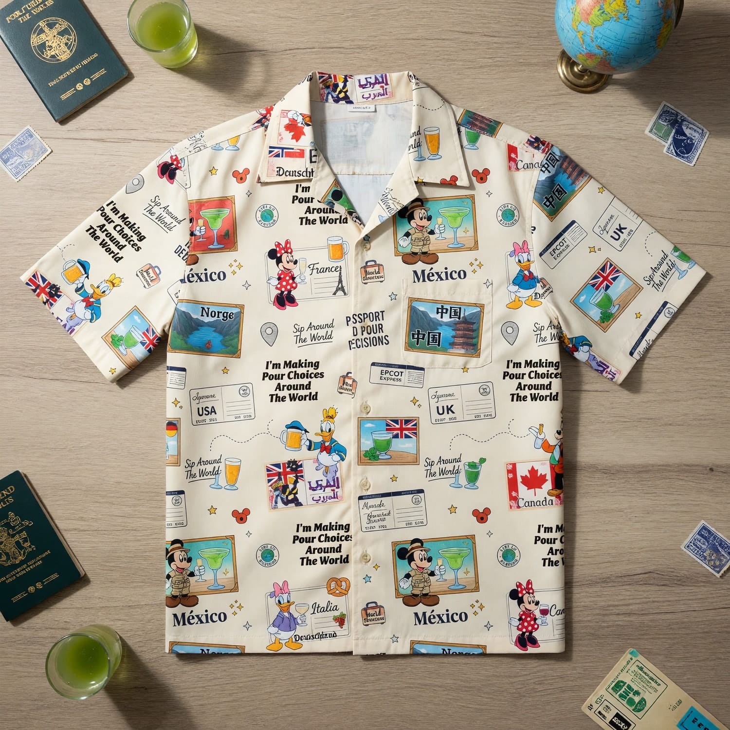 World Park Pour Choices Hawaiian Shirt - World Pavilion Travel Print - HWZ4L585X