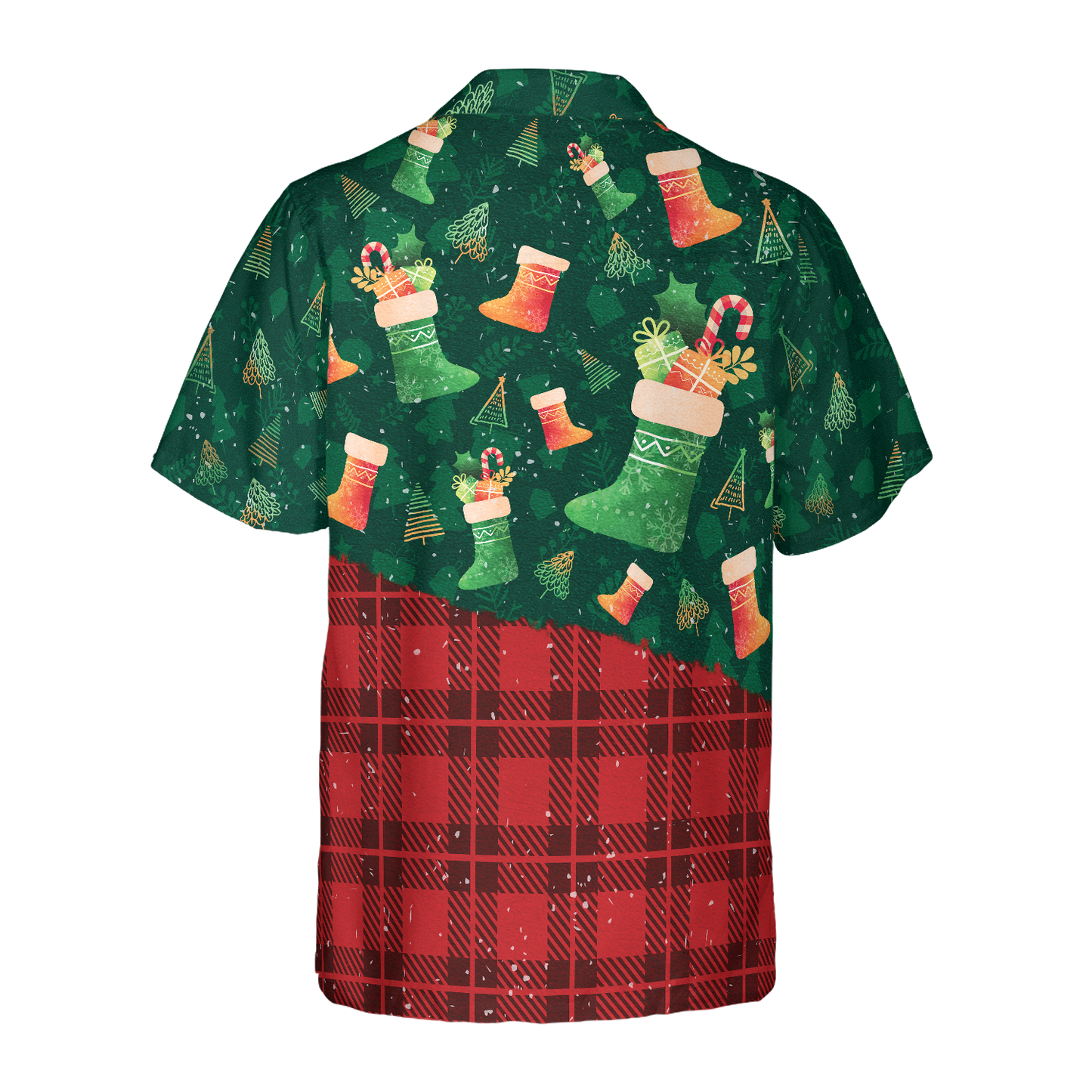 NoClaws Christmas Hawaii Shirt Christmas Socks Gifts Pattern Hawaiian Shirt Red Green Unisex