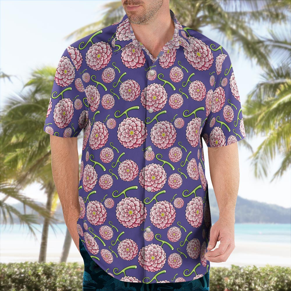 Devil Fruit Hana Hana No Mi Button Up Hawaiian Shirt For Sale | One Piece Universe Store