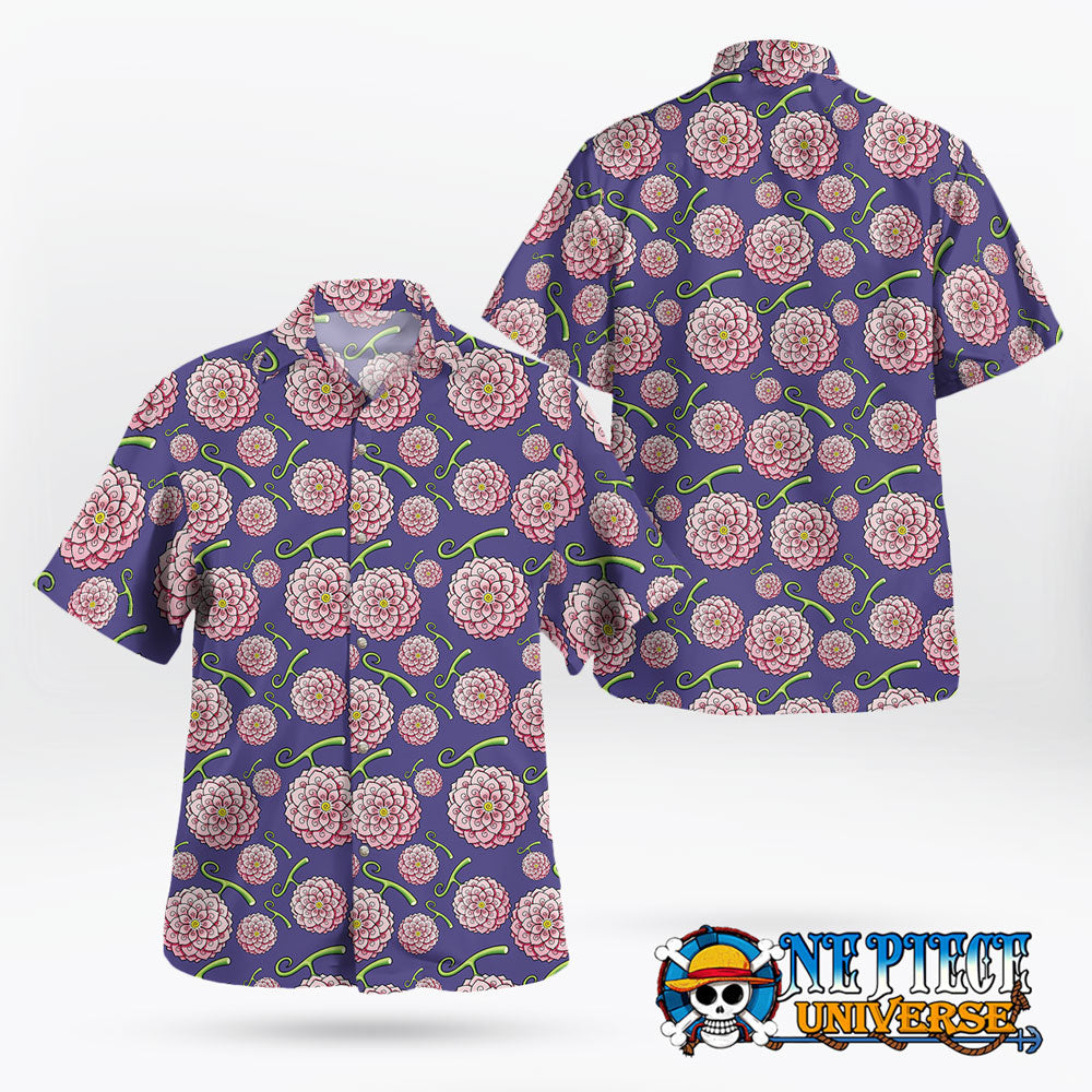 Devil Fruit Hana Hana No Mi Button Up Hawaiian Shirt For Sale | One Piece Universe Store