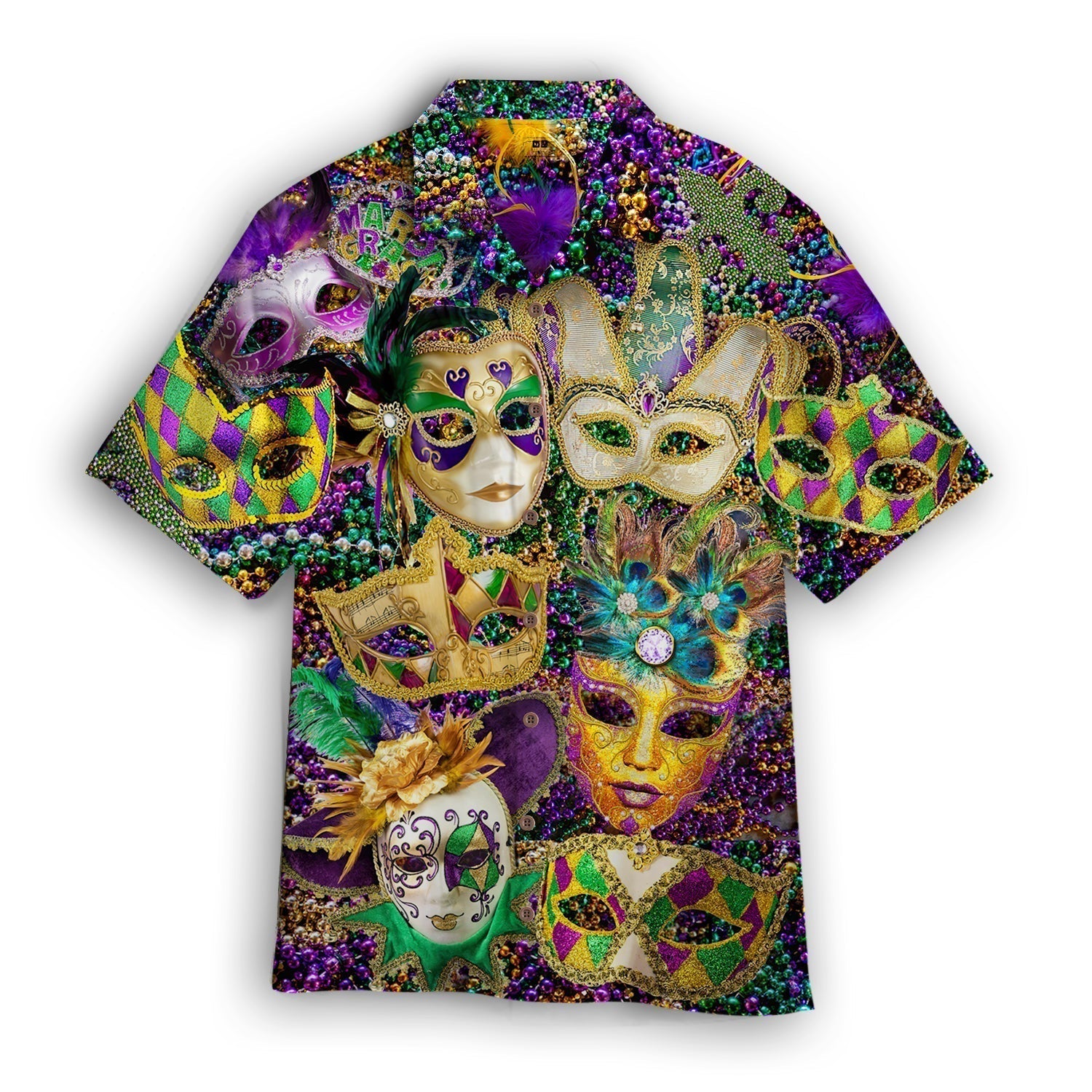 Happy Mardi Gras Mask Aloha Hawaiian Shirts For Men, Women