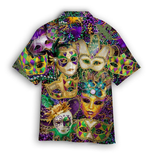 Happy Mardi Gras Mask Aloha Hawaiian Shirts For Men, Women