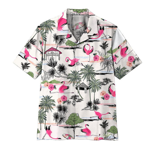 Gifury Flamingo Hawaii Shirt Vintage Yoga Flamingo Hawaiian Shirt Flamingo Aloha Shirt 2022