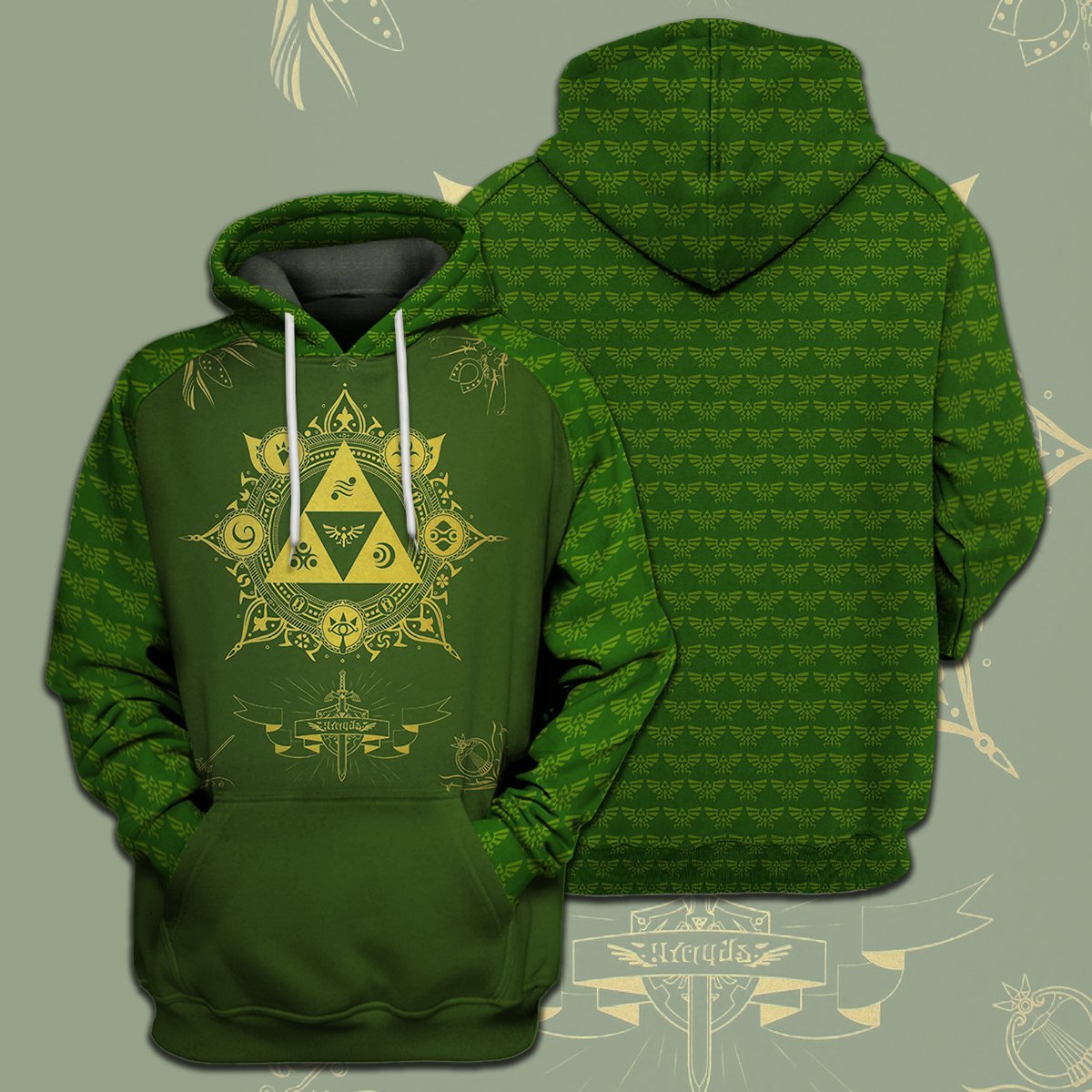 Legend Of Zelda Shirt Triforce Hyrule's Symbol Goddess Pearls T-shirt Legend Of Zelda Hoodie
