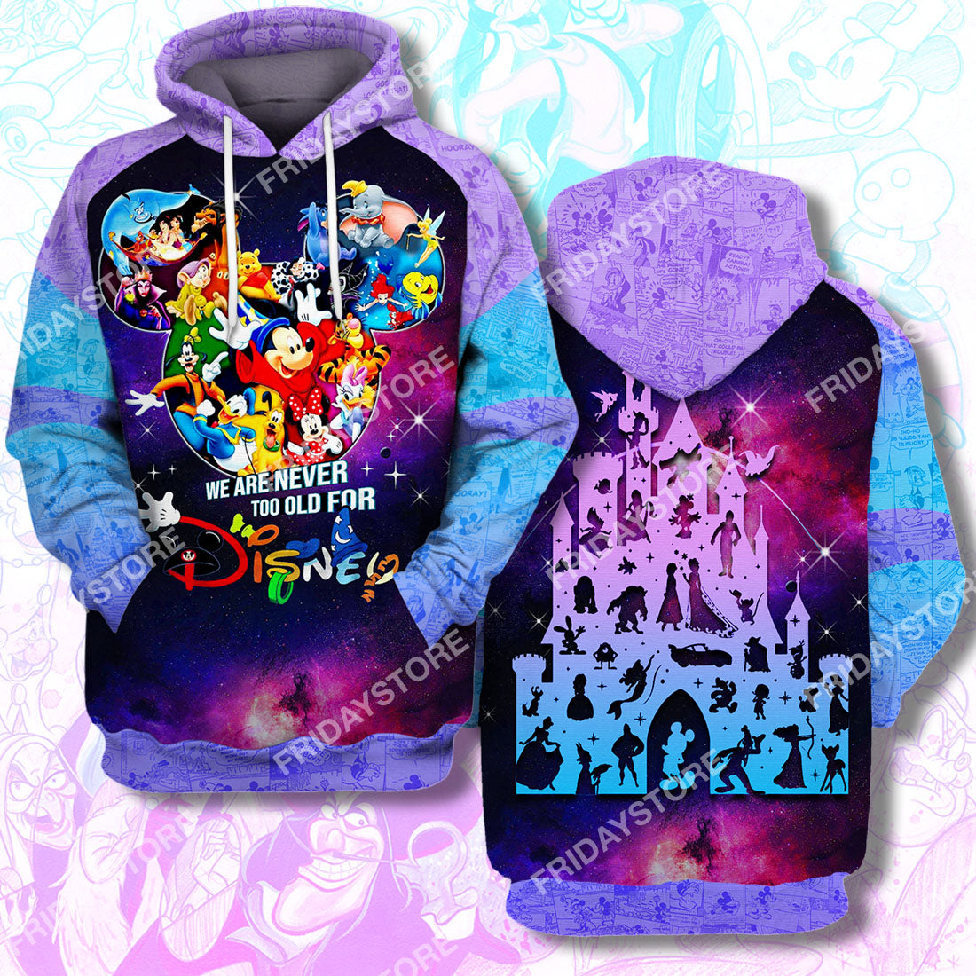 DN T-shirt We Are Never Too Old For Disney T-shirt Awesome High Quality DN Hoodie Sweater Tank
