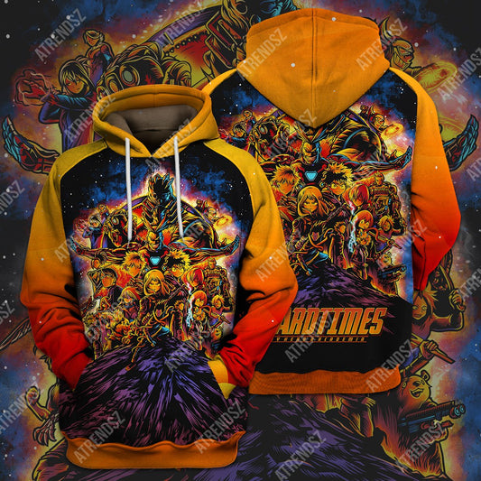 My Hero Academia T-shirt Marvel Crossover Hard Times Orange T-shirt Hoodie