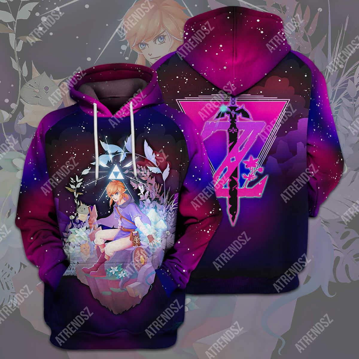 Legend Of Zelda Shirt Pink Galaxy Link Botw Z Logo T-shirt Legend Of Zelda Hoodie