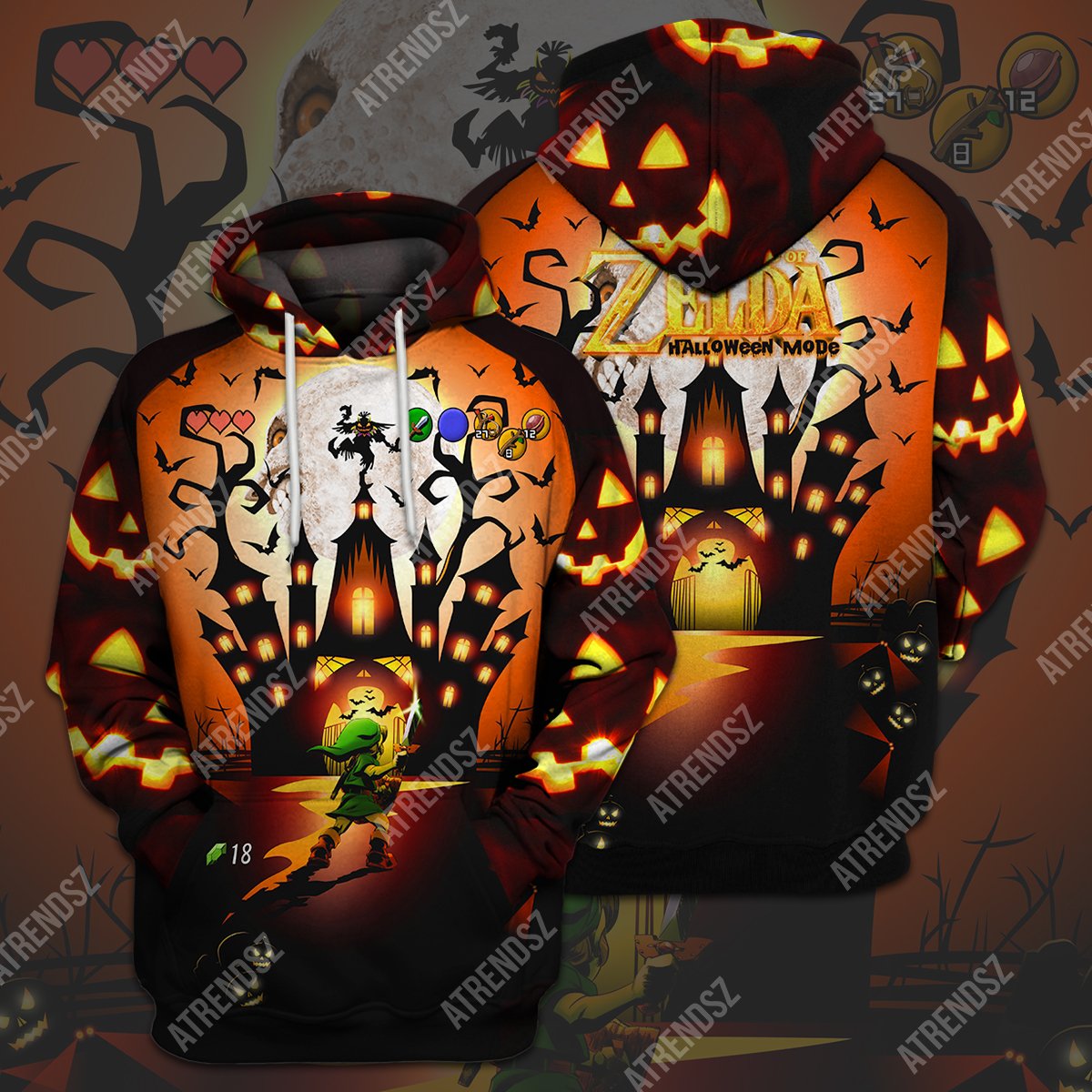 Legend Of Zelda Halloween Shirt Link Skull Kid Halloween Castle T-shirt Legend Of Zelda Hoodie