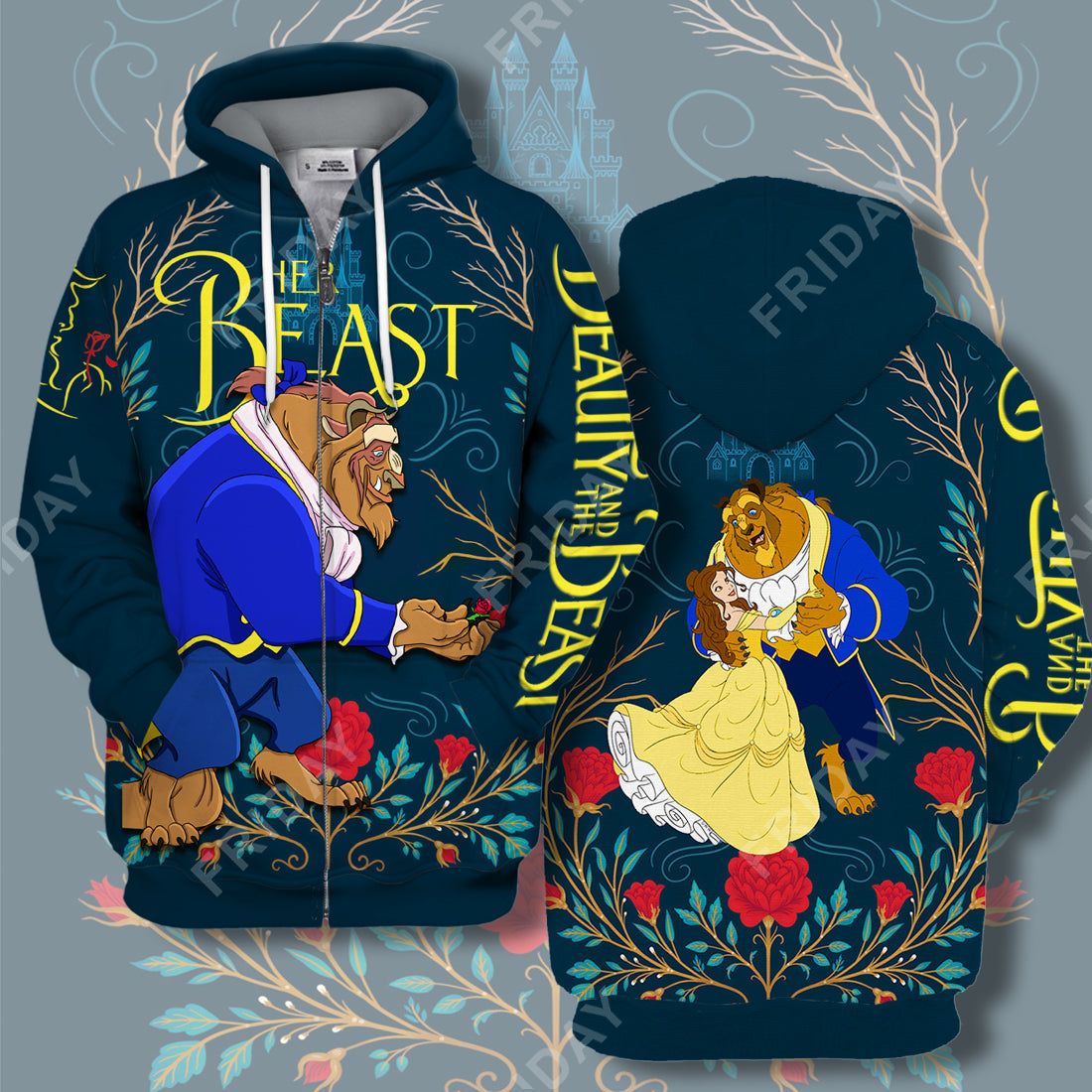 DN T-shirt Beauty & The Beast Her Beast Couple 3D Print T-shirt Awesome DN Beauty & The Beast Hoodie Sweater Tank