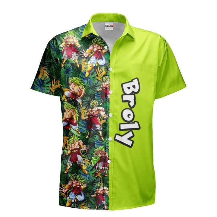 Dragon Ball Hawaii Shirt Dragon Ball Broly Tropical Pattern Hawaiian Shirt Green Unisex
