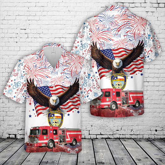 Houston Fire Department, Texas 250th Anniversary 1776-2026 Hawaiian Shirt