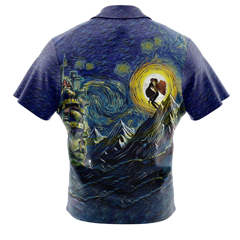 Howl’s Moving Castle Starry Night Studio Ghibli Button Up Hawaiian Shirt