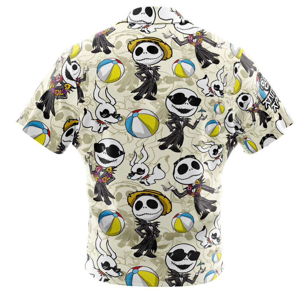 Jack Skellington Summer Vacation The Night Before Christmas Button Up Hawaiian Shirt