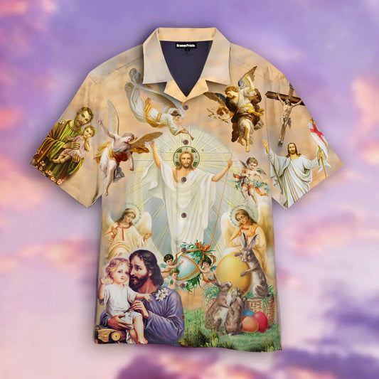Faith-Inspired Happy Easter Aloha - Hawaiian Shirt