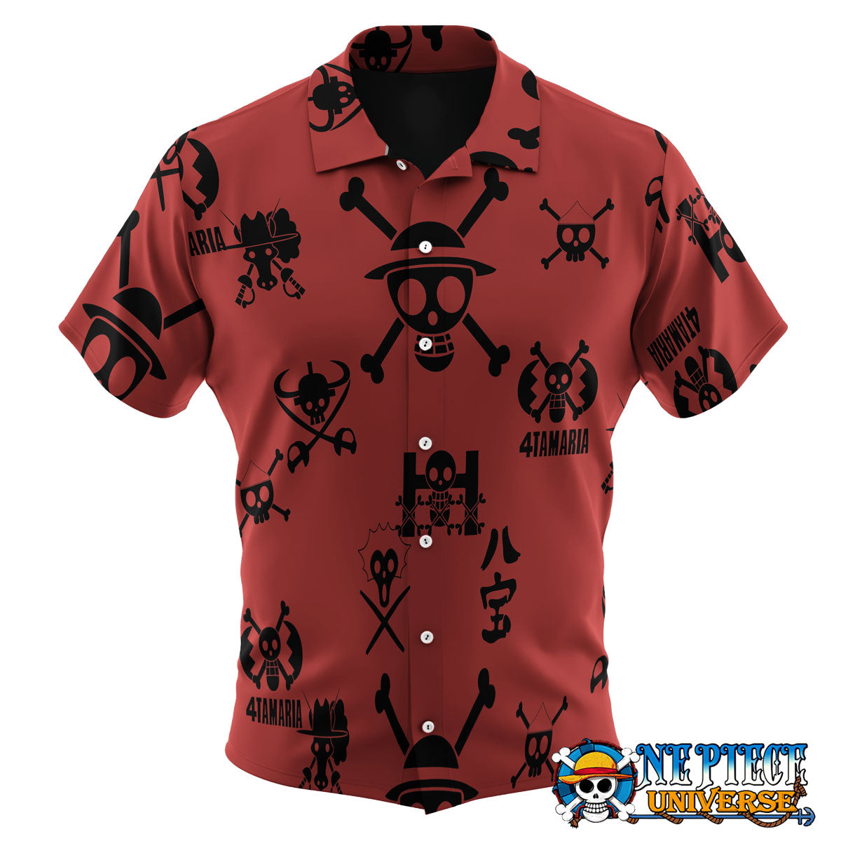 One Piece Jolly Roger Red Hawaii Shirt For Sale | One Piece Universe Store