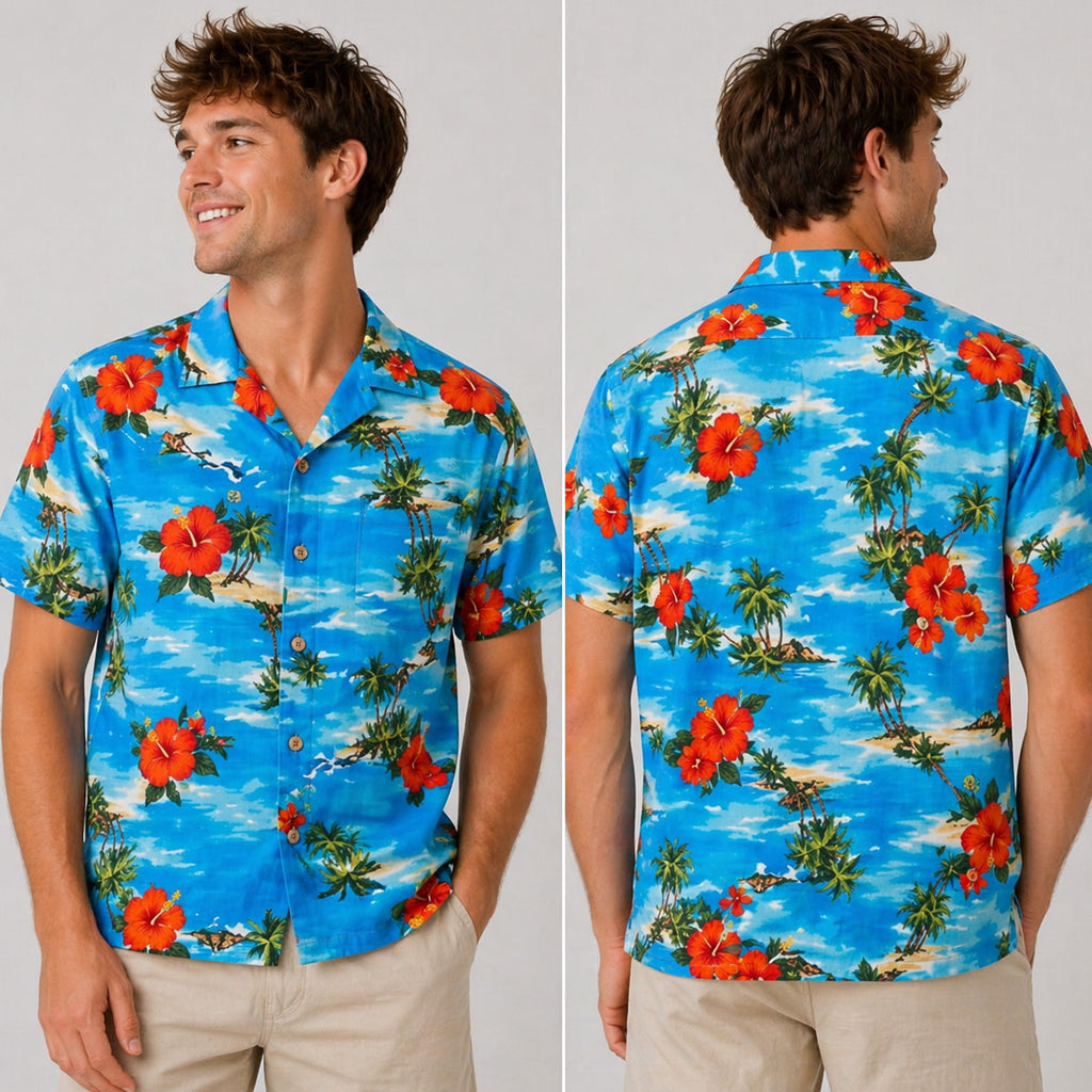 Justin Bieber Hibiscus Palm Tree Hawaiian Shirt 2026 - Tazila