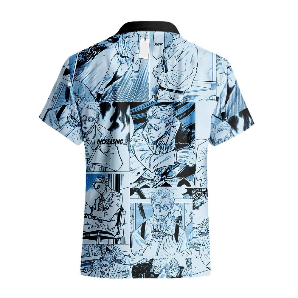 NoClaws Jujutsu Kaisen Hawaii Shirt Kento Nanami Character Manga Style Pattern Aloha Shirt Blue Unisex