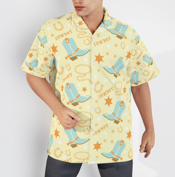 Kentucky Derby Cowboys Rodeo Yellow Hawaiian Shirts For Men, Women