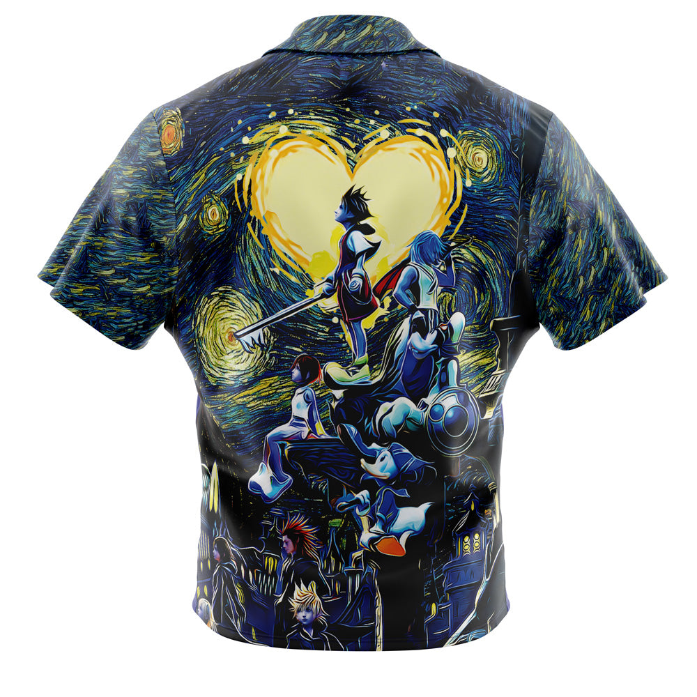 Kingdom Hearts Starry Night Button Up Hawaiian Shirt