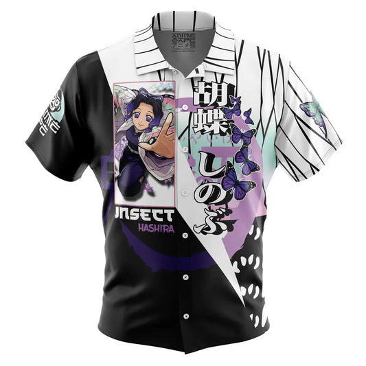 Kocho Shinobu Demon Slayer Button Up Hawaiian Shirt