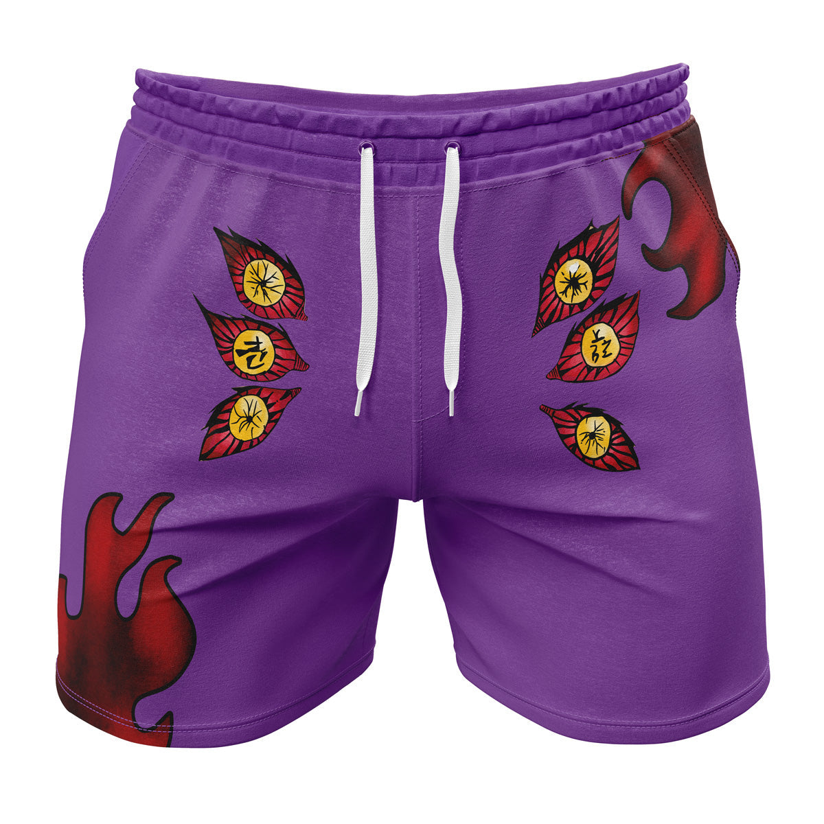 Demon Slayer Shorts the Demon Kokushibo Pattern Beach Shorts Purple