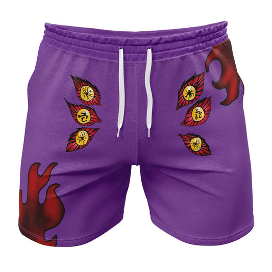 Demon Slayer Shorts the Demon Kokushibo Pattern Beach Shorts Purple