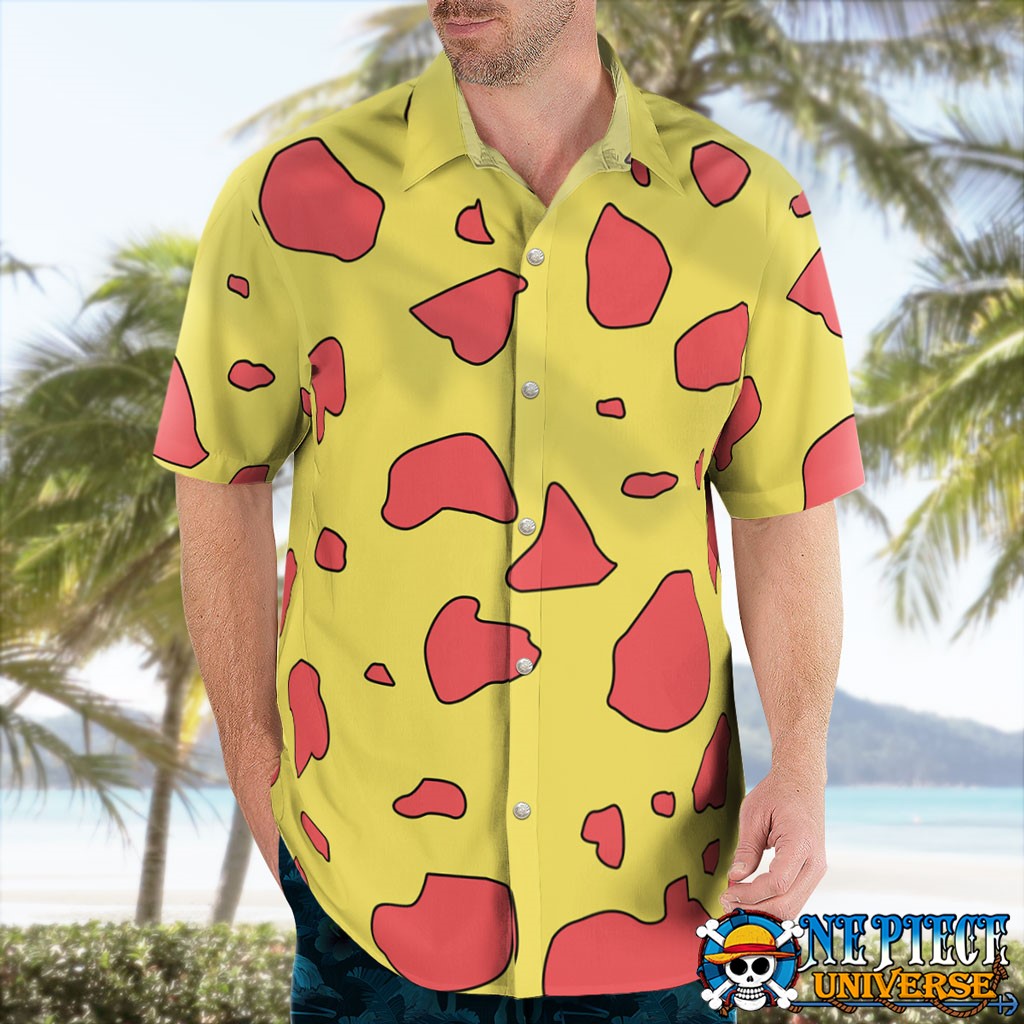 Law One Piece Film Red Outfit Pattern Hawaiian Shirt For Sale | One Piece Universe Store