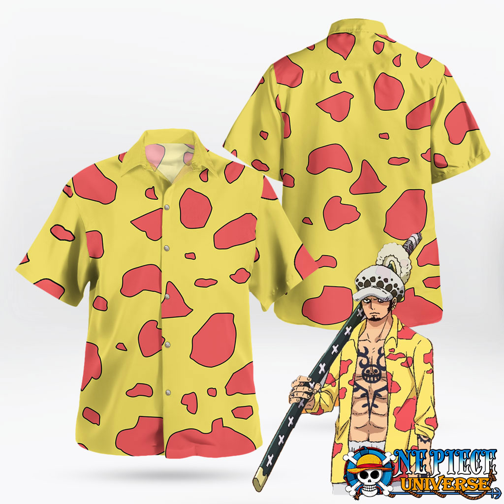 Law One Piece Film Red Outfit Pattern Hawaiian Shirt For Sale | One Piece Universe Store