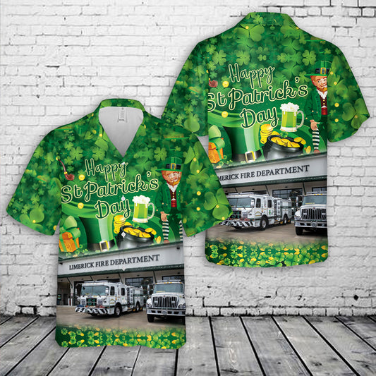Limerick, PA, Limerick Fire Department St Patrick's Day Hawaiian Shirt