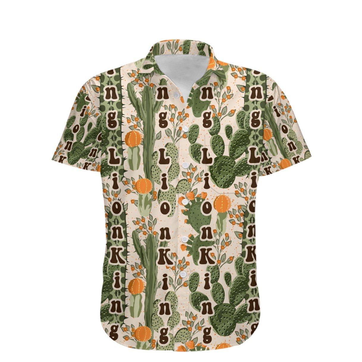 Lion King Hawaii Shirt Disney Simba Lion King Cactus Pattern Hawaiian Shirt Green Unisex