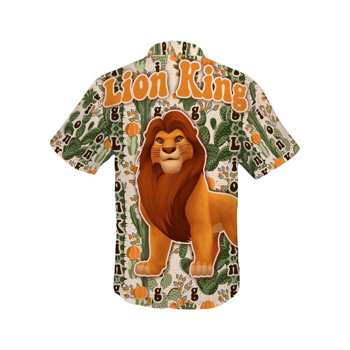 Lion King Hawaii Shirt Disney Simba Lion King Cactus Pattern Hawaiian Shirt Green Unisex
