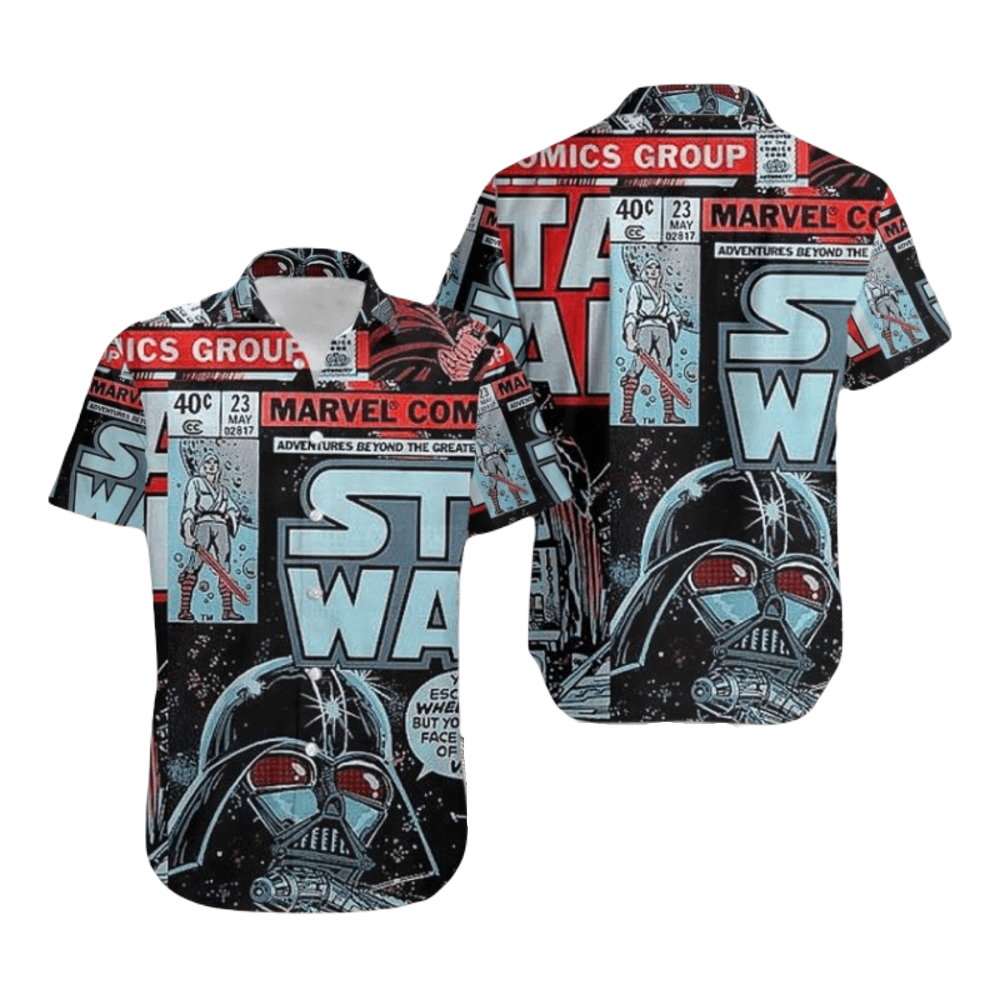NoClaws Star Wars Hawaii Shirt Marvel Comics Group Darth Vader Hawaiian Shirt Black Red Unisex