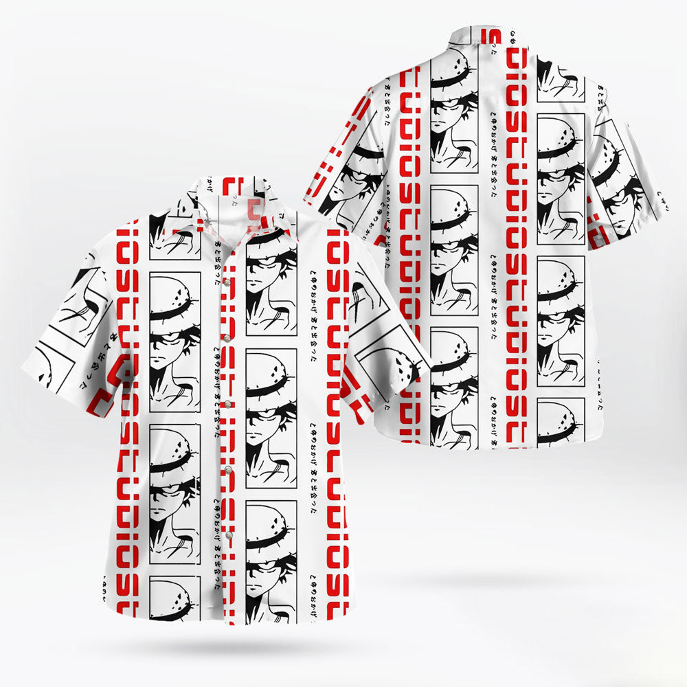 Luffy Button Up Shirt Anime Custom Hawaiian Shirt | One Piece Universe Store