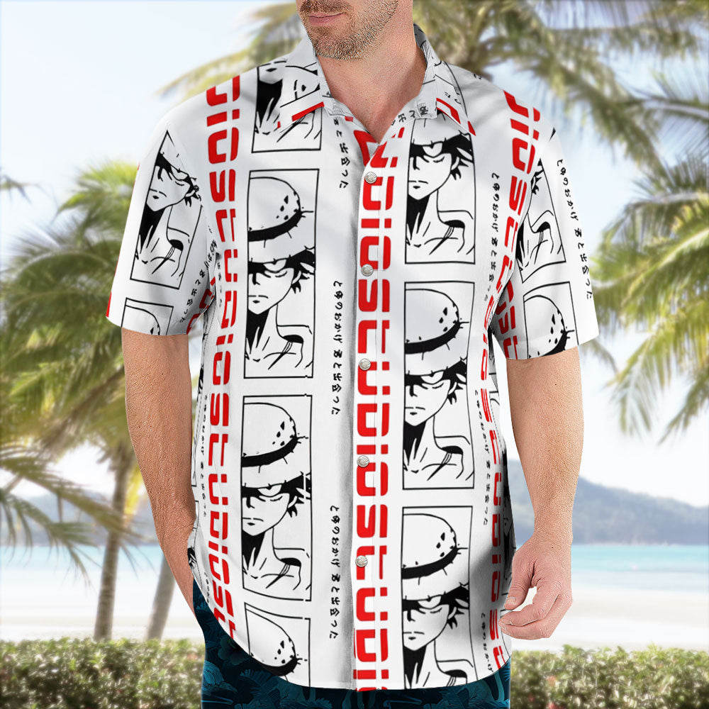 Luffy Button Up Shirt Anime Custom Hawaiian Shirt | One Piece Universe Store
