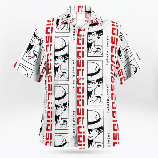 Luffy Button Up Shirt Anime Custom Hawaiian Shirt | One Piece Universe Store