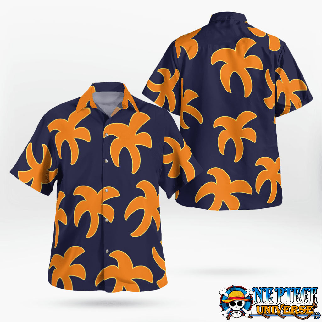 Button Up Luffy Film Gold Hawaii Shirt Pattern For Sale | One Piece Universe Store