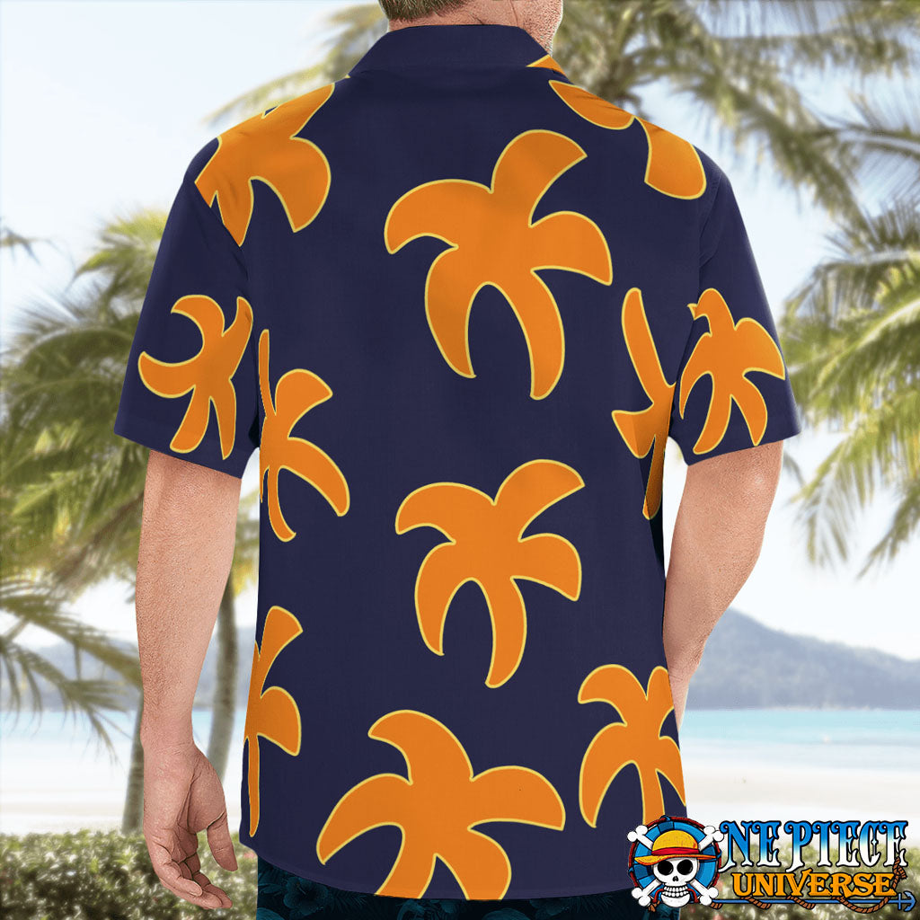 Button Up Luffy Film Gold Hawaii Shirt Pattern For Sale | One Piece Universe Store