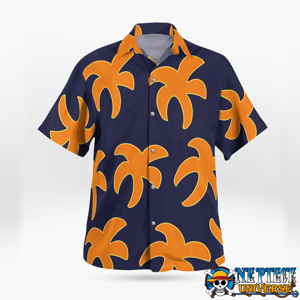 Button Up Luffy Film Gold Hawaii Shirt Pattern For Sale | One Piece Universe Store