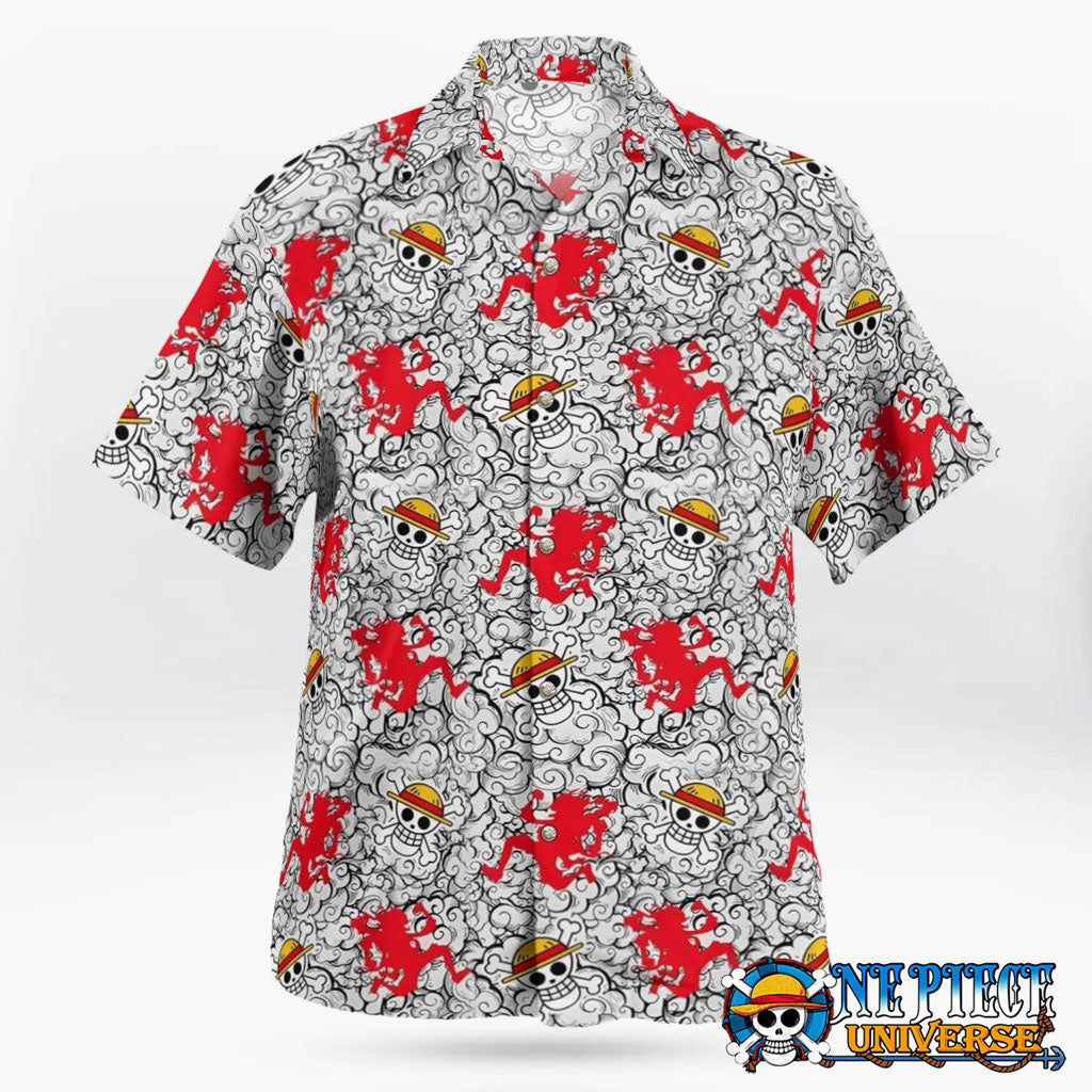 Luffy Gear 5 Cloud Pattern Hawaiian Shirt | One Piece Universe Store